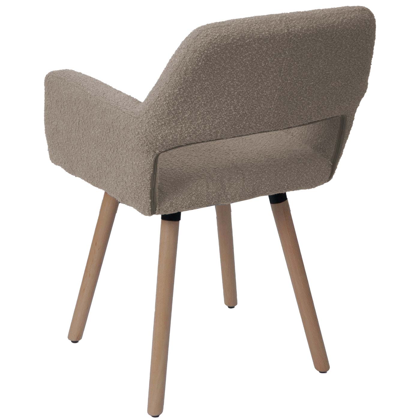 Cosmo Casa - Set van 6 Eetkamerstoelen - Keukenstoel - Gestoffeerde Stoel - Hout - Stoftextiel Bouclé - 450gm - FSC - Taupe