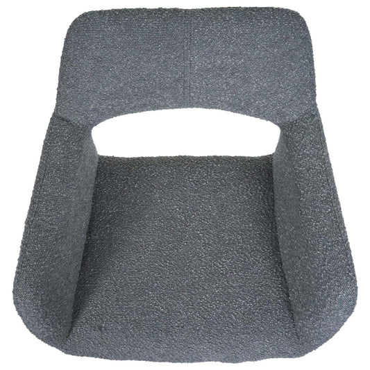 Cosmo Casa - Set van 6 Eetkamerstoelen - Keukenstoel - Gestoffeerde Stoel - Hout - Stoftextiel Bouclé - 450gm - FSC - Donkergrijs