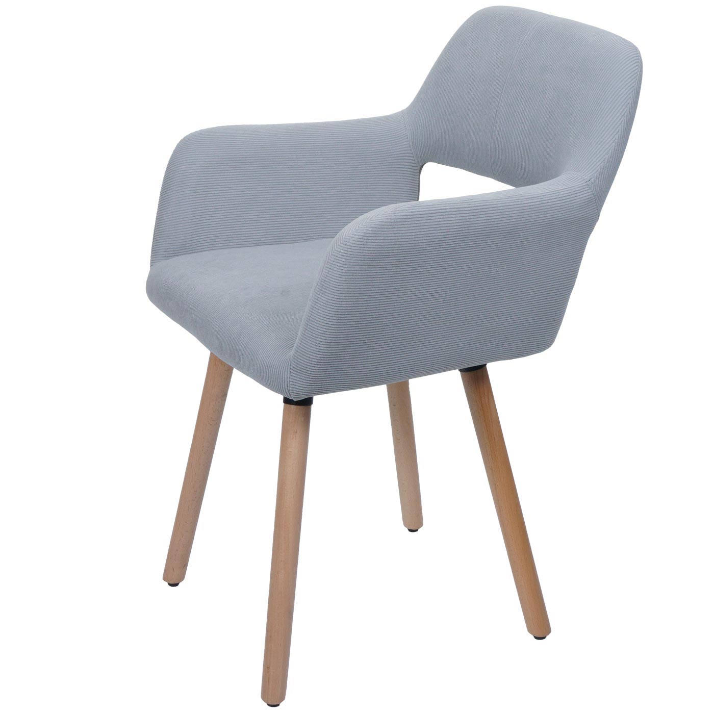 Cosmo Casa - Set van 6 Eetkamerstoelen - Keukenstoel - Gestoffeerde Stoel - Hout - Stoftextielkoord - 400gm - FSC - Lichtgrijs