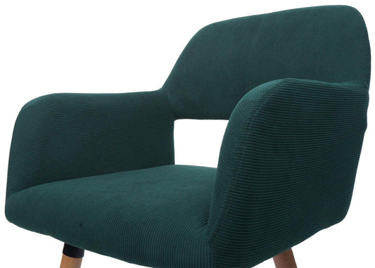 Cosmo Casa - Set van 6 Eetkamerstoelen - Keukenstoel - Gestoffeerde Stoel - Hout - Stoftextielkoord - 400gm - FSC - Groen