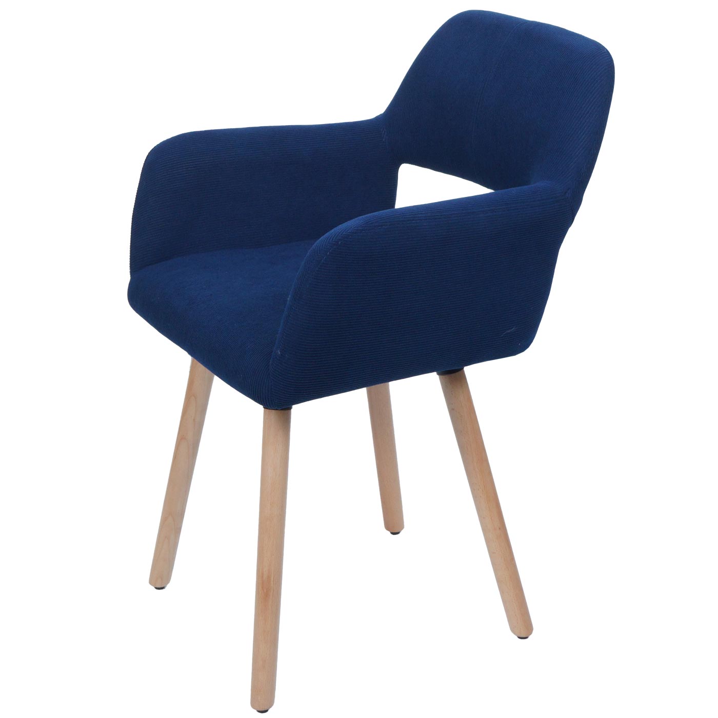 Cosmo Casa - Set van 6 Eetkamerstoelen - Keukenstoel - Gestoffeerde Stoel - Hout - Stoftextielkoord - 400gm - FSC - Blauw
