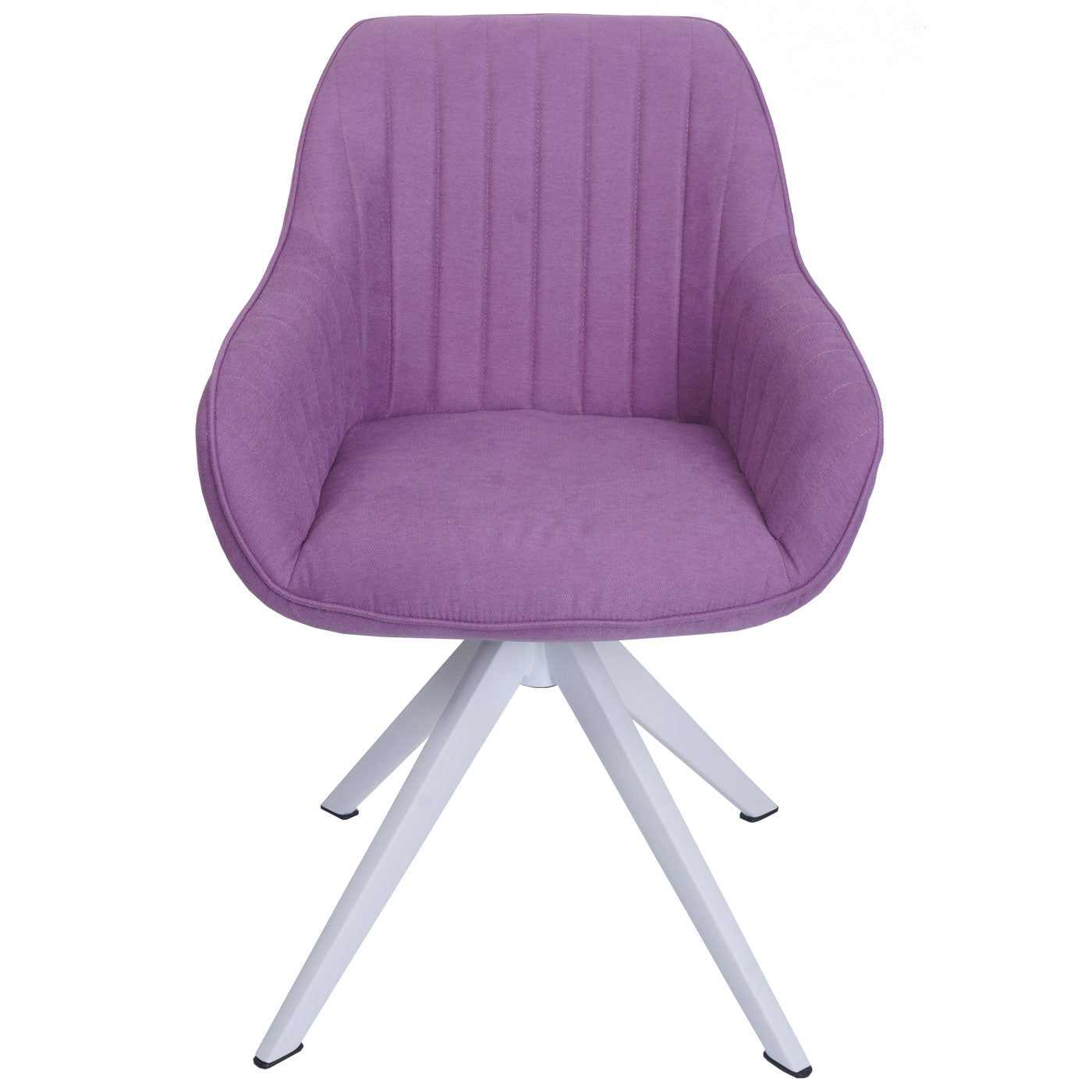 Cosmo Casa - Set van 6 Eetkamerstoelen - Keukenstoel met Armleuningen - Draaibaar - Textiel - Paars