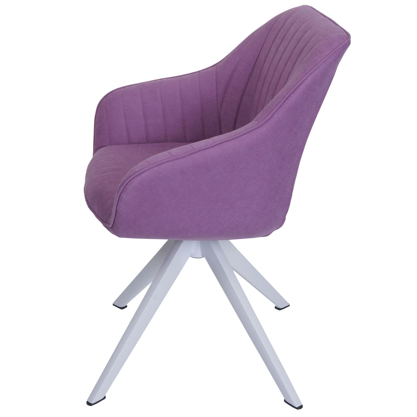 Cosmo Casa - Set van 6 Eetkamerstoelen - Keukenstoel met Armleuningen - Draaibaar - Textiel - Paars