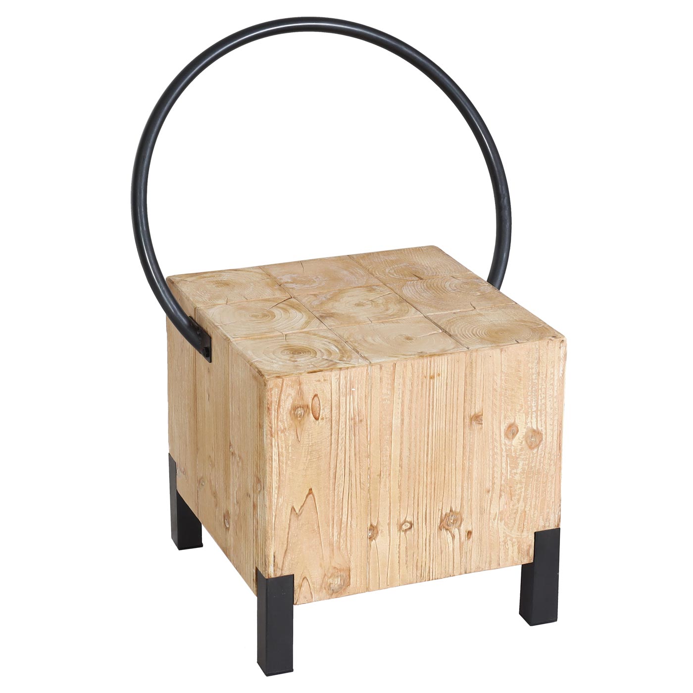 Cosmo Casa - Set van 6 Eetkamerstoelen - Industrieel - Metaal en Hout - Naturel