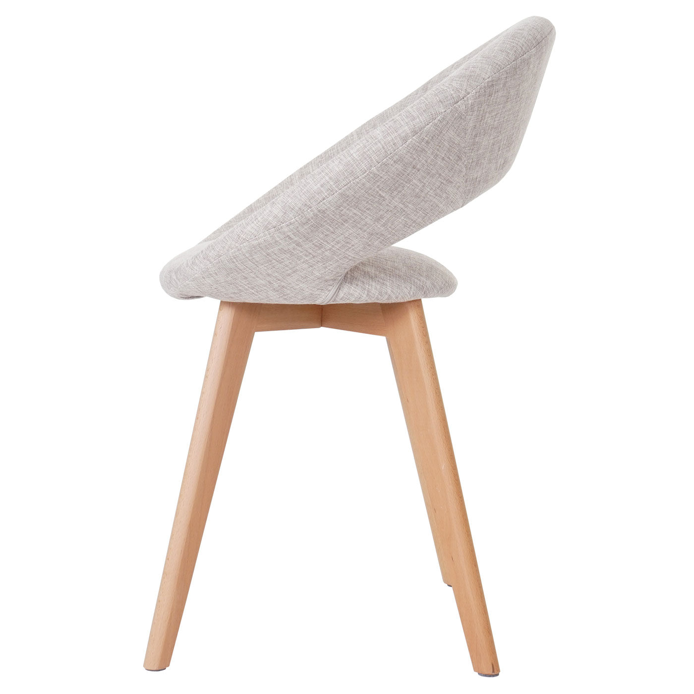 Cosmo Casa - Set van 6 Eetkamerstoelen - Retro - Textiel - Crème & Grijs