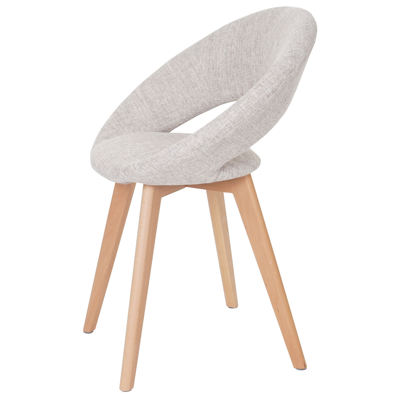 Cosmo Casa - Set van 6 Eetkamerstoelen - Retro - Textiel - Crème & Grijs