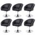 Cosmo Casa - Set van 6 Eetkamerstoelen - Verstelbaar - Kunstleer - Zwart