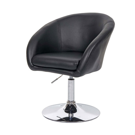 Cosmo Casa - Set van 6 Eetkamerstoelen - Verstelbaar - Kunstleer - Zwart