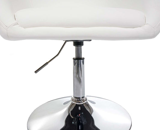 Cosmo Casa - Set van 6 Eetkamerstoelen - Verstelbaar - Kunstleer - Wit