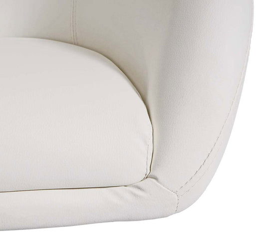 Cosmo Casa - Set van 6 Eetkamerstoelen - Verstelbaar - Kunstleer - Wit