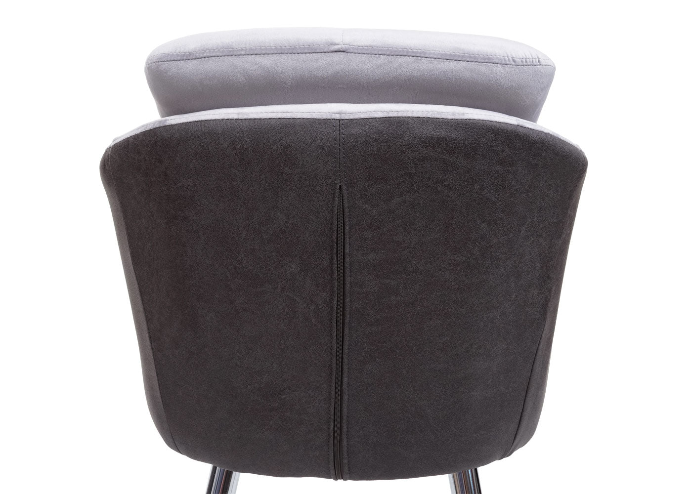 Cosmo Casa - Set van 6 Eetkamerstoelen - Gestoffeerd - Kunstleer - Grijs