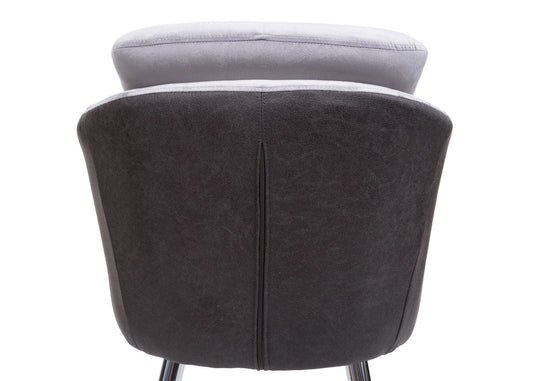 Cosmo Casa - Set van 6 Eetkamerstoelen - Gestoffeerd - Kunstleer - Grijs