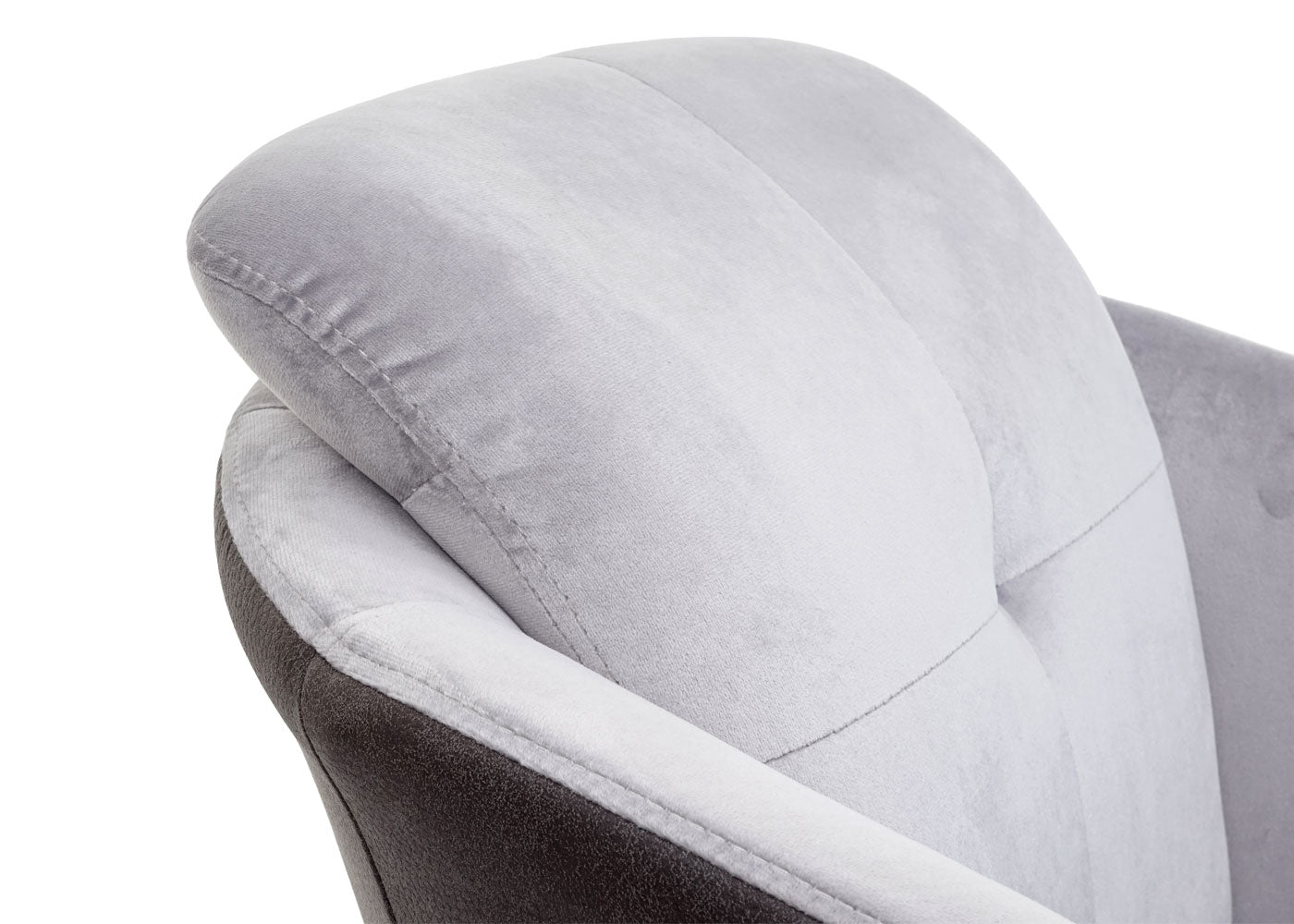 Cosmo Casa - Set van 6 Eetkamerstoelen - Gestoffeerd - Kunstleer - Grijs