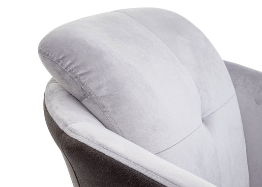 Cosmo Casa - Set van 6 Eetkamerstoelen - Gestoffeerd - Kunstleer - Grijs