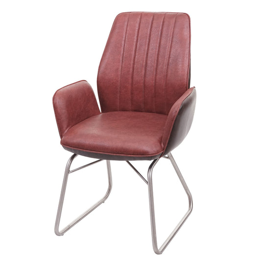 Cosmo Casa - Set van 6 Eetkamerstoelen - Schommelfunctie - Textiel & Kunstleer - Bruine Suèdelook