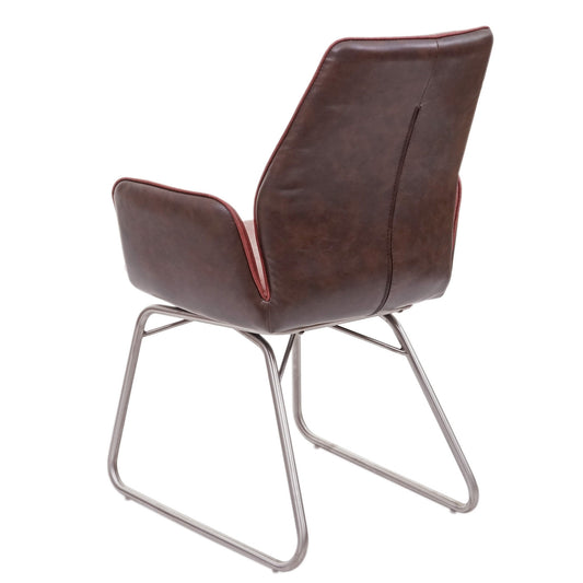 Cosmo Casa - Set van 6 Eetkamerstoelen - Schommelfunctie - Textiel & Kunstleer - Bruine Suèdelook