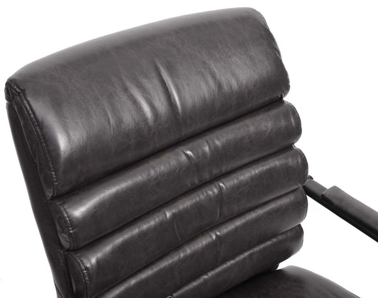 Cosmo Casa - Set van 6 Vergaderstoelen - Suèdelook - Kunstleer & Metaal - Zwart