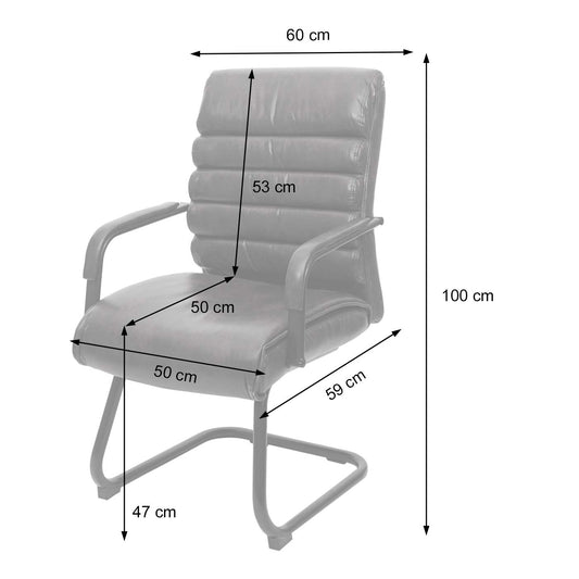 Cosmo Casa - Set van 6 Vergaderstoelen - Suèdelook - Kunstleer & Metaal - Bruin