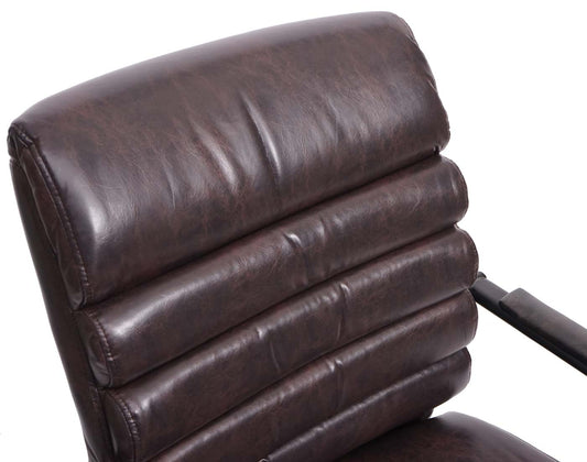 Cosmo Casa - Set van 6 Vergaderstoelen - Suèdelook - Kunstleer & Metaal - Bruin