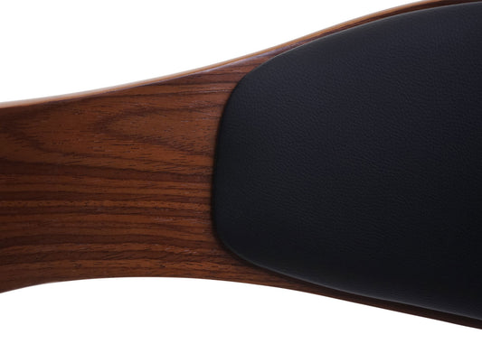 Cosmo Casa - Eetkamerstoelen set van 6 - Draaibaar verstelbaar - Gebogen hout - Zwart imitatieleer - FSC