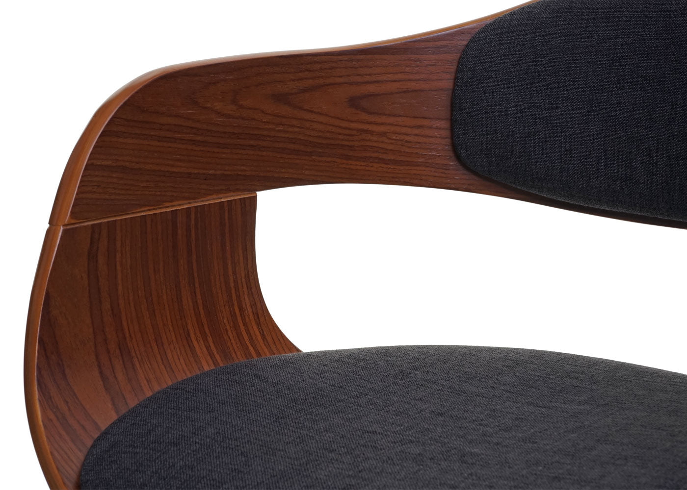 Cosmo Casa - Eetkamerstoelen set van 6 - Draaibaar verstelbaar - Gebogen hout - Donkergrijs textiel - FSC