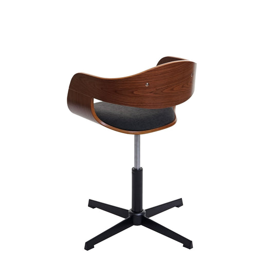 Cosmo Casa - Eetkamerstoelen set van 6 - Draaibaar verstelbaar - Gebogen hout - Donkergrijs textiel - FSC