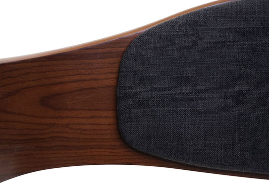 Cosmo Casa - Eetkamerstoelen set van 6 - Draaibaar verstelbaar - Gebogen hout - Donkergrijs textiel - FSC