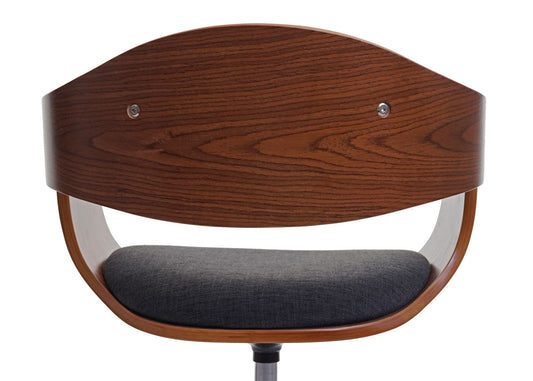 Cosmo Casa - Eetkamerstoelen set van 6 - Draaibaar verstelbaar - Gebogen hout - Donkergrijs textiel - FSC