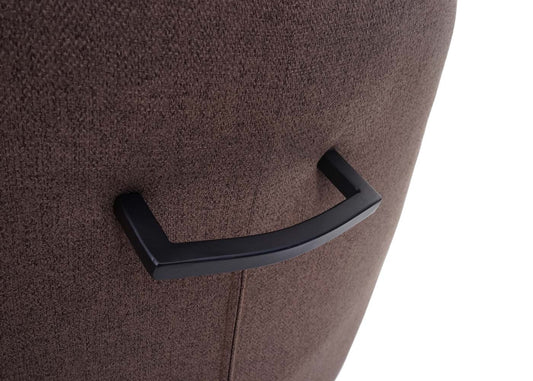 Cosmo Casa - Set van 6 Eetkamerstoelen - Fauteuil Design - Stof en Staal - Bruin