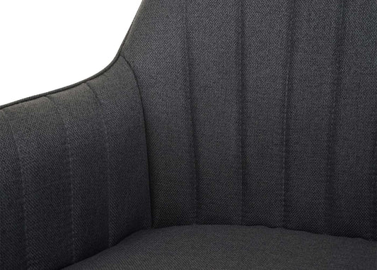 Cosmo Casa - Eetkamerstoelen set van 6 - Met armleuningen - Staal - Donkergrijs - Retro design