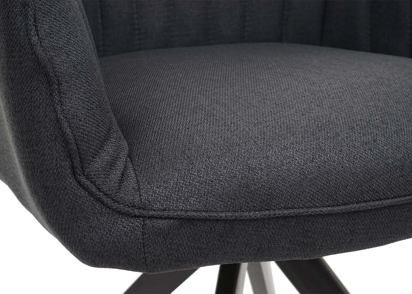 Cosmo Casa - Eetkamerstoelen set van 6 - Met armleuningen - Staal - Donkergrijs - Retro design