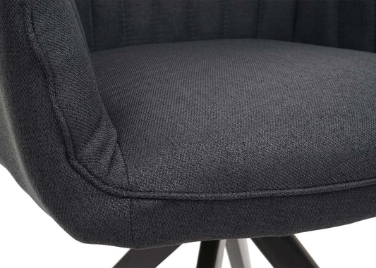 Cosmo Casa - Eetkamerstoelen set van 6 - Met armleuningen - Staal - Donkergrijs - Retro design