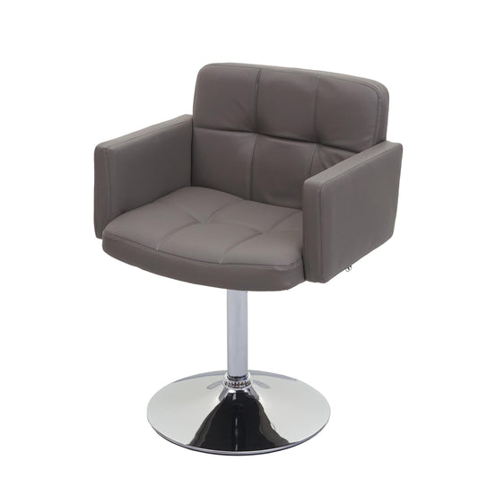 Cosmo Casa - Set van 6 Eetkamerstoelen - Draaibare Keukenstoelen - Imitatieleer - Taupegrijs