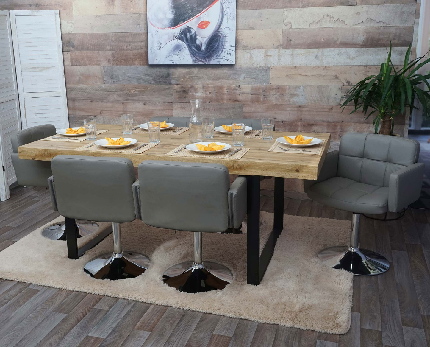 Cosmo Casa - Set van 6 Eetkamerstoelen - Draaibare Keukenstoelen - Imitatieleer - Taupegrijs