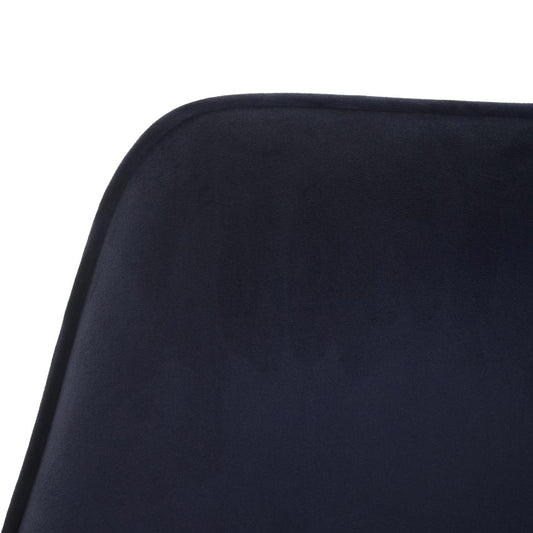 Cosmo Casa - Set van 6 Eetkamerstoelen - Keukenstoelen met Armleuningen - Fluweel - Antracietblauw - Zwarte Poten