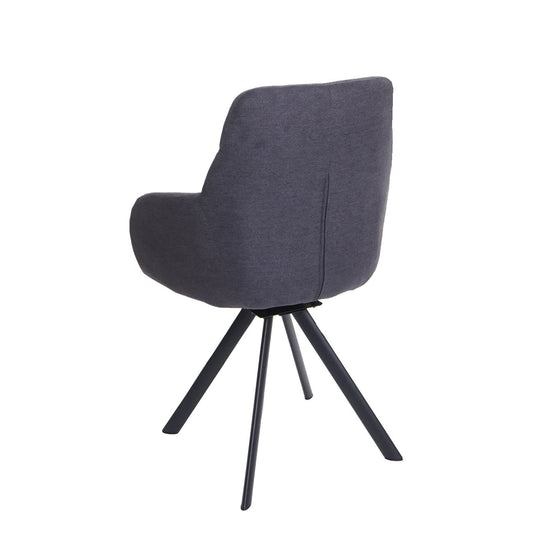Cosmo Casa - Set van 6 Eetkamerstoelen - Draaibaar - Fluweel - Antraciet