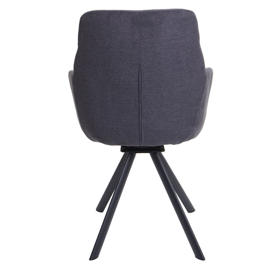 Cosmo Casa - Set van 6 Eetkamerstoelen - Draaibaar - Fluweel - Antraciet