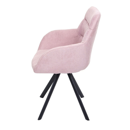 Cosmo Casa - Set van 6 Eetkamerstoelen - Draaibaar - Fluweel - Roze