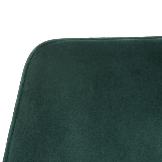 Cosmo Casa - Set van 6 Eetkamerstoelen - Automatisch positionerend - Fluweel - Groen & RVS