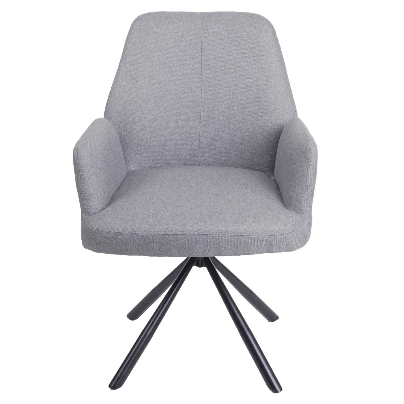Cosmo Casa - Set van 6 Eetkamerstoelen - Swivel - Textiel & Staal - Lichtgrijs