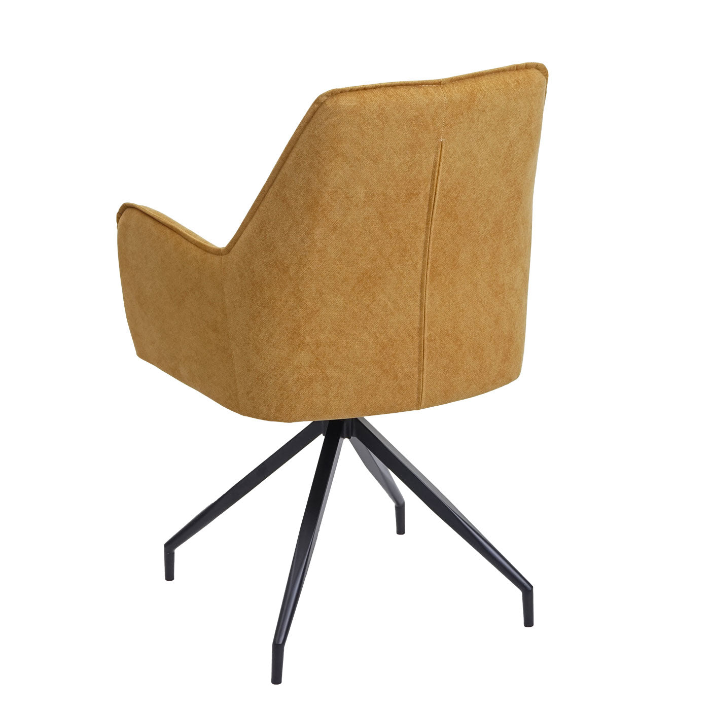 Cosmo Casa - Set van 6 Eetkamerstoelen - Armleuningen - Metaal & Textiel - Geel