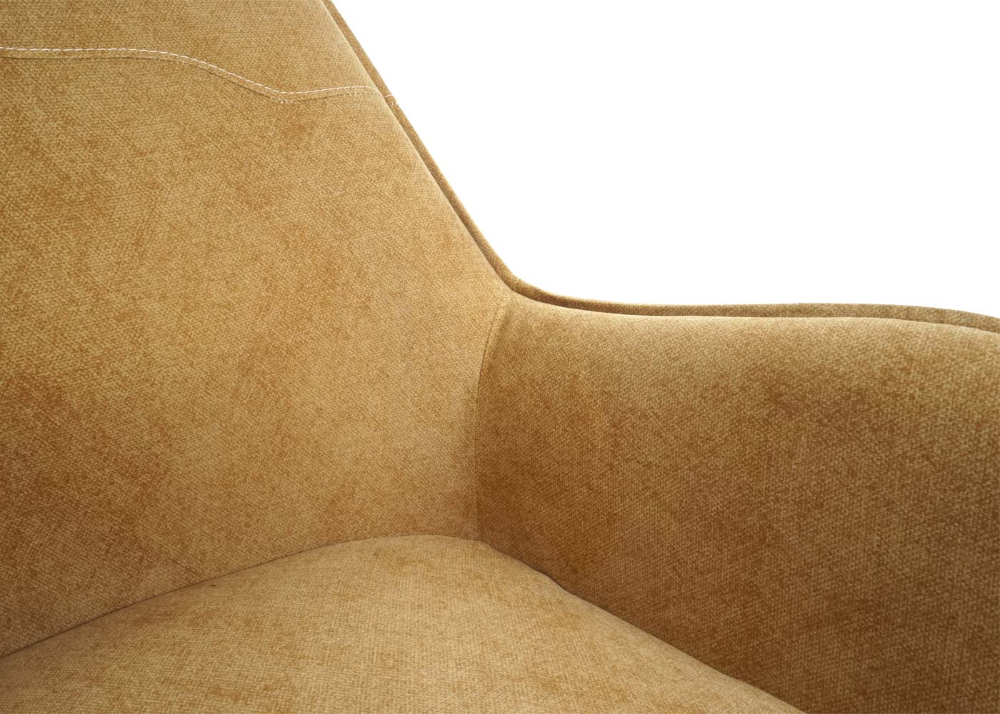 Cosmo Casa - Set van 6 Eetkamerstoelen - Armleuningen - Metaal & Textiel - Geel