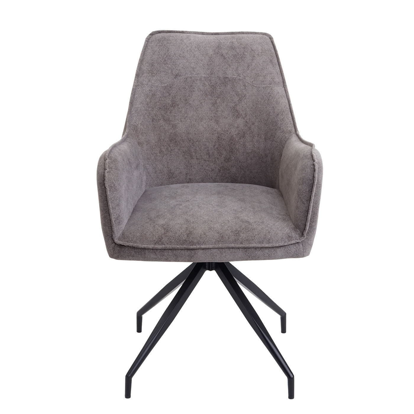 Cosmo Casa - Set van 6 Eetkamerstoelen - Armleuningen - Metaal & Textiel - Donkergrijs