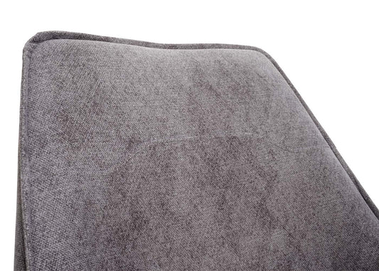 Cosmo Casa - Set van 6 Eetkamerstoelen - Armleuningen - Metaal & Textiel - Donkergrijs