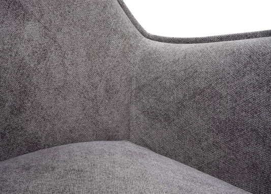 Cosmo Casa - Set van 6 Eetkamerstoelen - Armleuningen - Metaal & Textiel - Donkergrijs