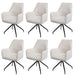 Cosmo Casa - Set van 6 Eetkamerstoelen - Armleuningen - Metaal & Textiel - Crème-Beige