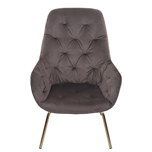 Cosmo Casa - Set van 6 Eetkamerstoelen - Gestoffeerd - Fluweel & Metaal - Lichtbruin