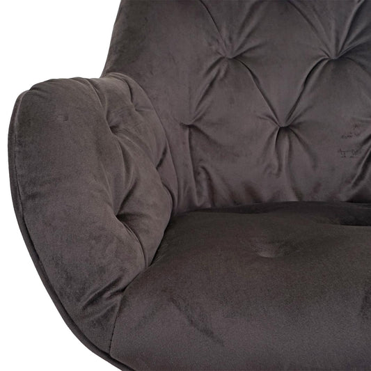 Cosmo Casa - Set van 6 Eetkamerstoelen - Gestoffeerd - Fluweel & Metaal - Lichtbruin