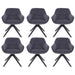 Cosmo Casa - Set van 6 Eetkamerstoelen - Draaibaar - Textiel - Grijs