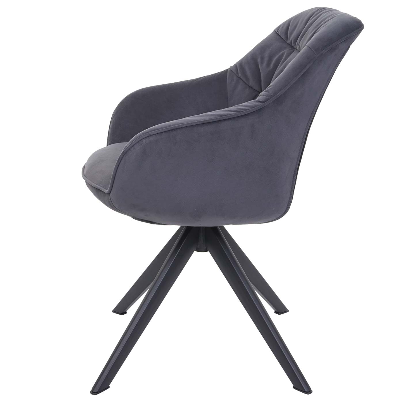 Cosmo Casa - Set van 6 Eetkamerstoelen - Draaibaar - Textiel - Grijs